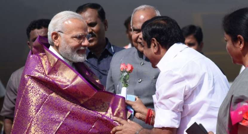 PM Modi arrives in TN amid Cauvery row PM Modi arrives in TN amid Cauvery row