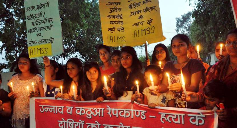 People in Moradabad have come out for candlelight vigil at protest demanding justice for Kathua and Unnao rape case victims. People in Moradabad have come out for candlelight vigil at protest demanding justice for Kathua and Unnao rape case victims.