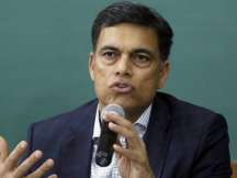 Managing Director of the JSW Group Sajjan Jindal congratulate Tata Group Chairman Emeritus Ratan Tata