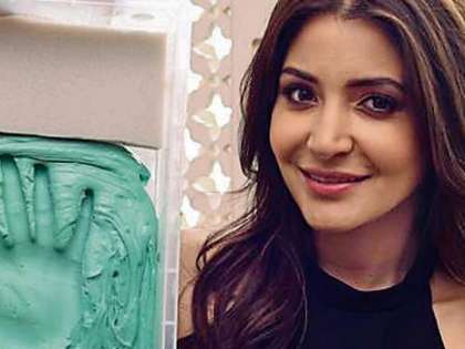 Anushka Sharma with handprint for her wax statue.(Photo credit: Mazen Abusrour) Anushka Sharma with handprint for her wax statue.(Photo credit: Mazen Abusrour)