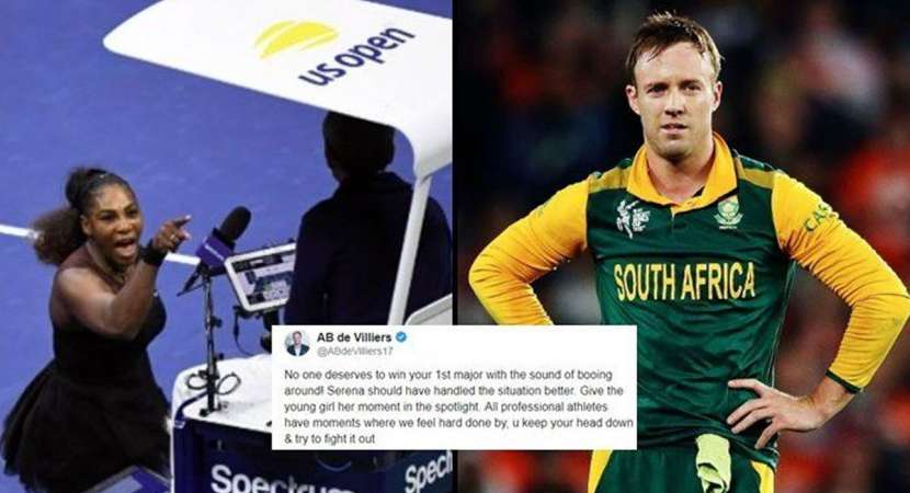 AB de Villiers disapproves Serena Williams' action at Naomi's moment of glory at US Open AB de Villiers disapproves Serena Williams' action at Naomi's moment of glory at US Open