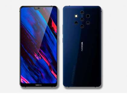 Nokia 9 with five camera setup at the back Nokia 9 with five camera setup at the back