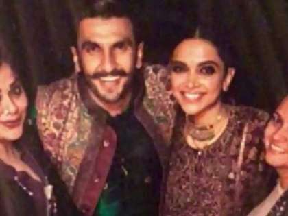 Deepika and Ranveer with their two friends during Chooda ceremony Deepika and Ranveer with their two friends during Chooda ceremony